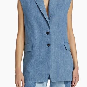 Frame Denim Vest with Notched Lapels